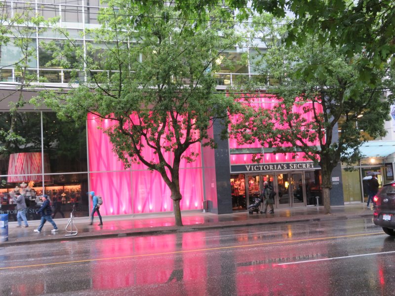 Reflections of Victoria's Secret shop on Vancouver's &quot;Rodeo Drive&quot;